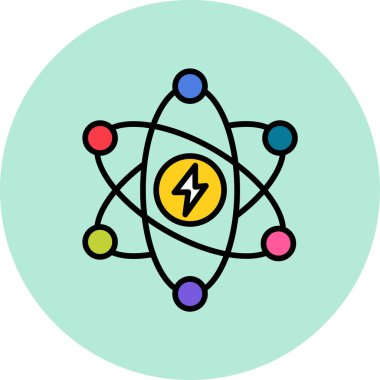 Atom Enerjisi Ağ ikonu vektör çizimi