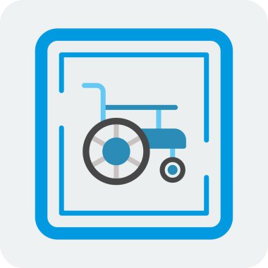 Tekerlekli sandalye web simgesinin vektör çizimi