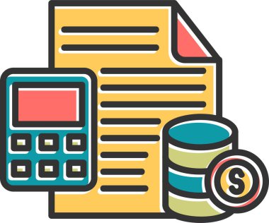 Basit muhasebe düz simgesi vektör illüstrasyonu.