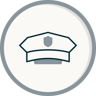 Polis memuru şapkası simgesinin vektör çizimi