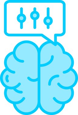 Beyin simgesi, vektör illüstrasyonu basit tasarım