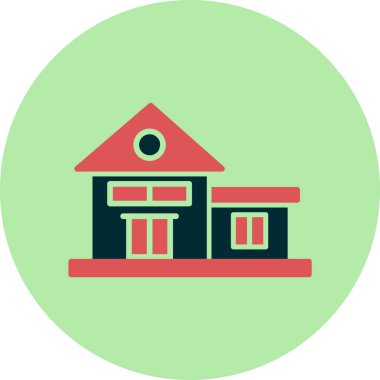 Bungalov. Web simgesi basit illüstrasyon