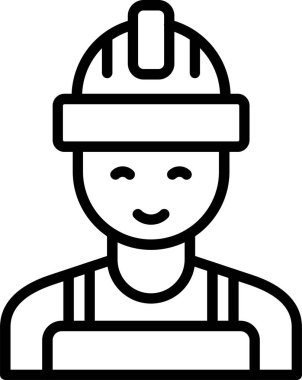 İşçi. Web simgesi basit illüstrasyon 