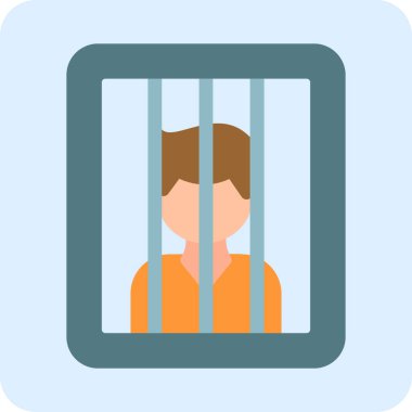 mahkum yassı ikon vektör çizimi 