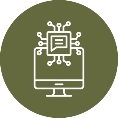 Yapay Zeka web simgesi, vektör illüstrasyonu