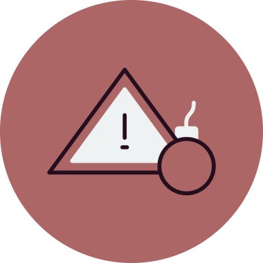 Tehdit işareti simgesi, vektör illüstrasyonu basit tasarım