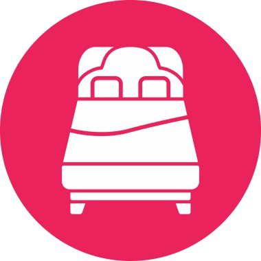 Büyük boy yatak mobilyası ikon vektör illüstrasyonu