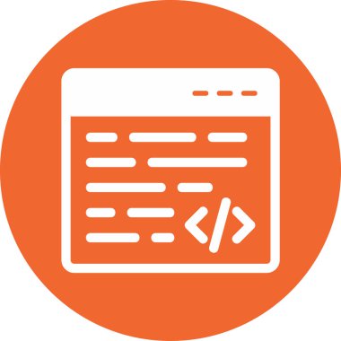 bilgisayar kodlama simgesi, vektör illüstrasyonu