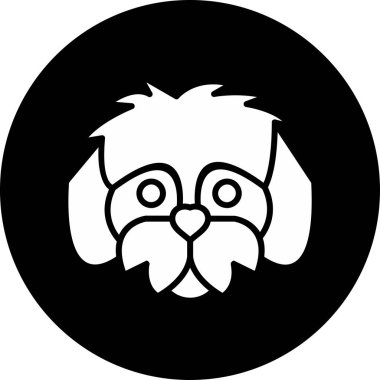Bir köpek Shih Tzu simgesinin vektör çizimi 
