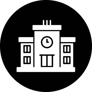 Saat simgesi olan belediye binası