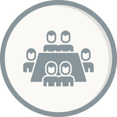 Ana hatlı biçim vektör illüstrasyon tasarımında konferans simgesi