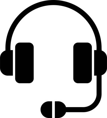 Müşteri hizmetleri, kulaklık ikonu. vektör illüstrasyonu 
