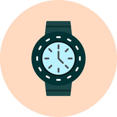 Kol saati simgesi, vektör illüstrasyonu