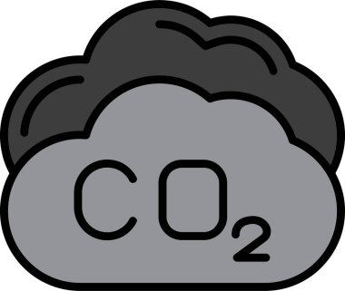 Karbondioksit. Web simgesi basit illüstrasyon