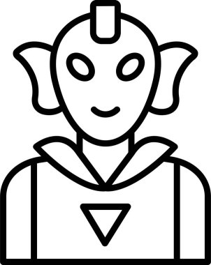 Uzaylı simgesi vektör illüstrasyonu