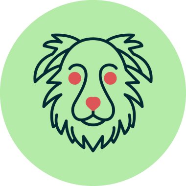 Border Collie köpek kafası. Vektör illüstrasyonu 