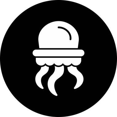 denizanası simgesi, basit vektör çizimi 