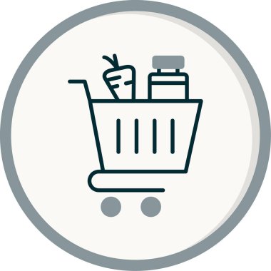 alışveriş sepeti web simgesi, illüstrasyon vektör 