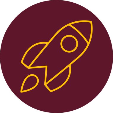 Roket. Web simgesi basit illüstrasyon 