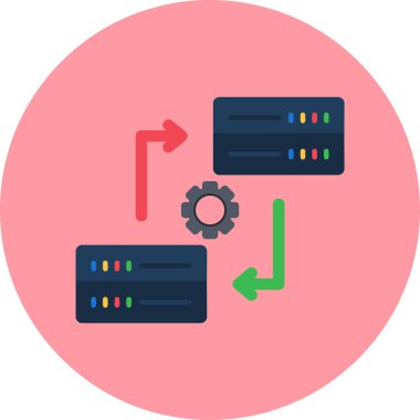 Veri Eşzamanlama web simgesi vektör çizimi
