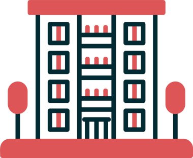 Daire binası simgesi, vektör illüstrasyonu basit tasarım