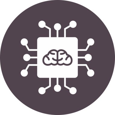 Yapay Zeka web simgesi, vektör illüstrasyonu