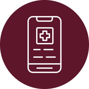 Tıbbi uygulamalı akıllı telefon ekranının basit doğrusal tasarımı 