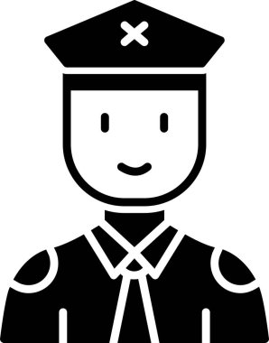 Polis. Web simgesi basit illüstrasyon