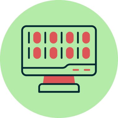 İkili Kod, Web simgesi basit illüstrasyon