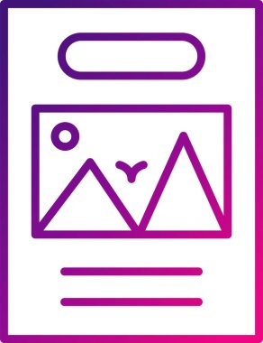 Dağlı, güneşli ve uçan kuşlu basit bir resim çizimi.  