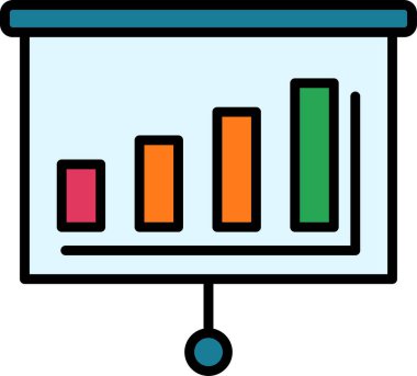 sunum simgesi, vektör illüstrasyonu basit tasarım