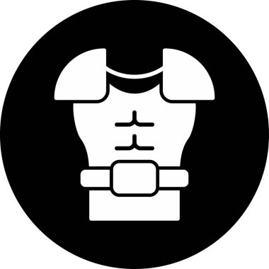 Göğüs zırhı ikonu vektör illüstrasyonu