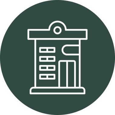 Şehir binası simgesi, vektör illüstrasyonu basit tasarım