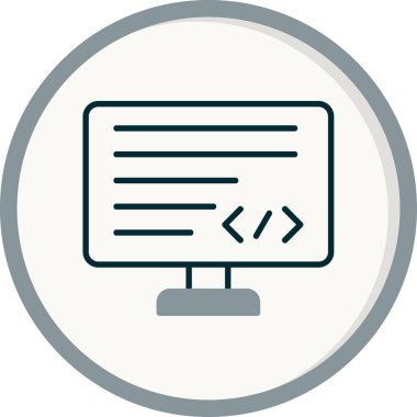 Kodlama ve Geliştirme konsepti simgesi, vektör illüstrasyonu basit tasarım