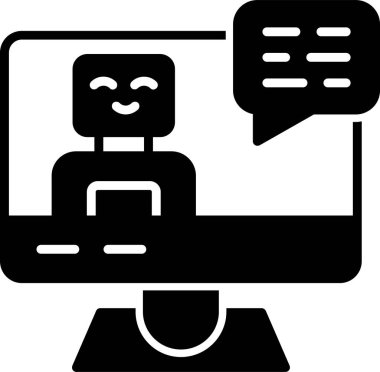 robot. Web simgesi basit illüstrasyon 