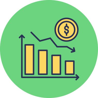 Kayıp grafiği. Web simgesi basit illüstrasyon