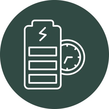 Şarj edilmiş pil simgesi. vektör illüstrasyonu