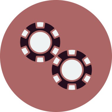 Kumarhane çipleri ikon vektör çizimi 