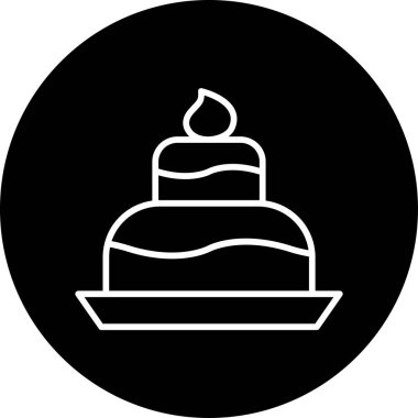 Doğum günü Keki simgesi, vektör illüstrasyonu 