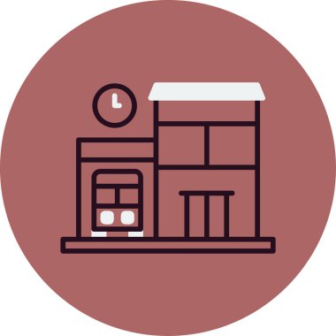 bus durağı web simgesi basit illüstrasyon