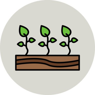 ağaç bitkileri simge vektör illüstrasyonu