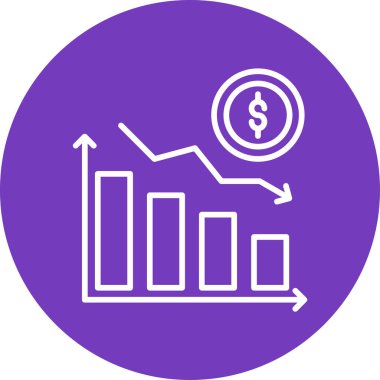 Kayıp grafiği. Web simgesi basit illüstrasyon