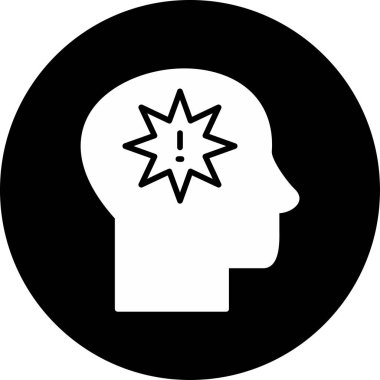 Ünlem işareti olan adam düz simge, panik konsepti, vektör illüstrasyonu