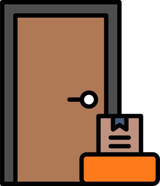 Kapıdan kapıya. Web simgesi basit illüstrasyon