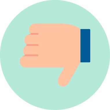 Hoşlanmamak, başparmak simgesi, vektör illüstrasyonu