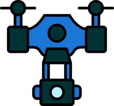 Drone simgesi, vektör illüstrasyonu basit tasarım