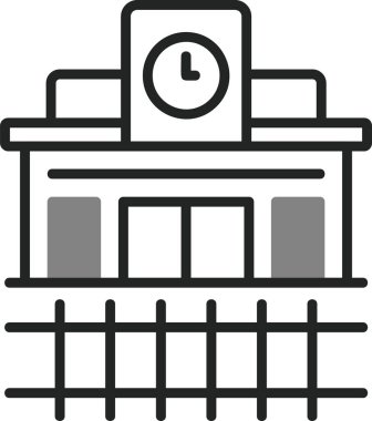 Tren İstasyonu simgesi, vektör illüstrasyonu basit tasarım