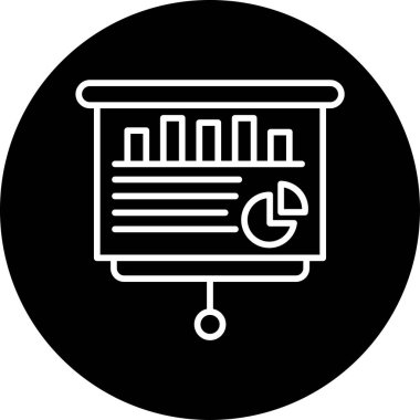 sunum simgesi, vektör illüstrasyonu basit tasarım