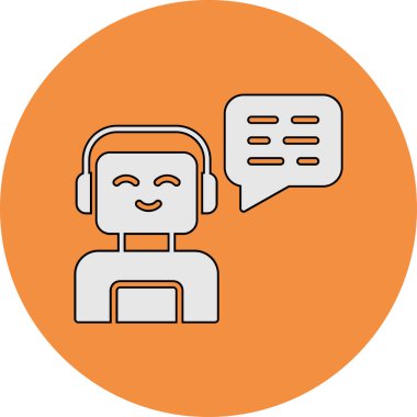 Chatbot, robot simgesi, vektör illüstrasyonu
