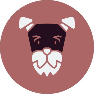 Airedale Terrier web simgesi, basit vektör illüstrasyonu